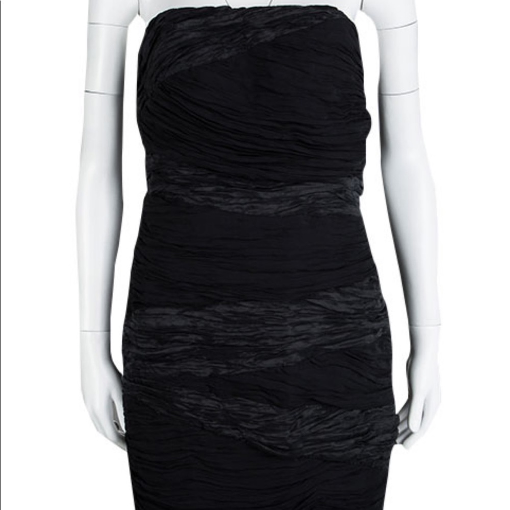 Catherine Malandrino Strapless Black Dress with Ruching